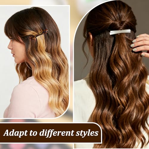 Nogeqi 12 piezas pinzas para cabello estilo francés para mujer, 6.5 cm, diseño de carey y leopardo miniatura 3