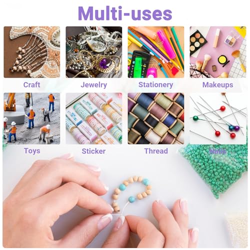Image of 36-Grid Bead Storage Containers, 2 Packs Clear Craft Organizers and Storage Box with Dividers for Small Accessories, Nail Art, Jewelry Gem, Beads, Tackle, Miniature Fittings