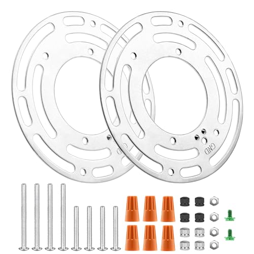 Armiika 2 Pack Universal Mounting Bracket, 4 Inch Steel Round Light Crossbar, For Wall, Ceiling...