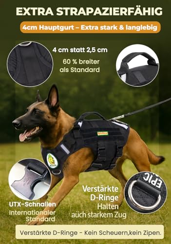 EpicRove Hundegeschirr für mittelgroße & große Hunde – Modell RoveVest Air, leicht & atmungsaktiv, verstellbar, ideal für Spaziergänge, Wandern & Outdoor-Abenteuer