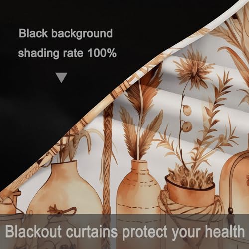 Rideau isolant contre la lumière et le froid style folklorique marron beige - 8