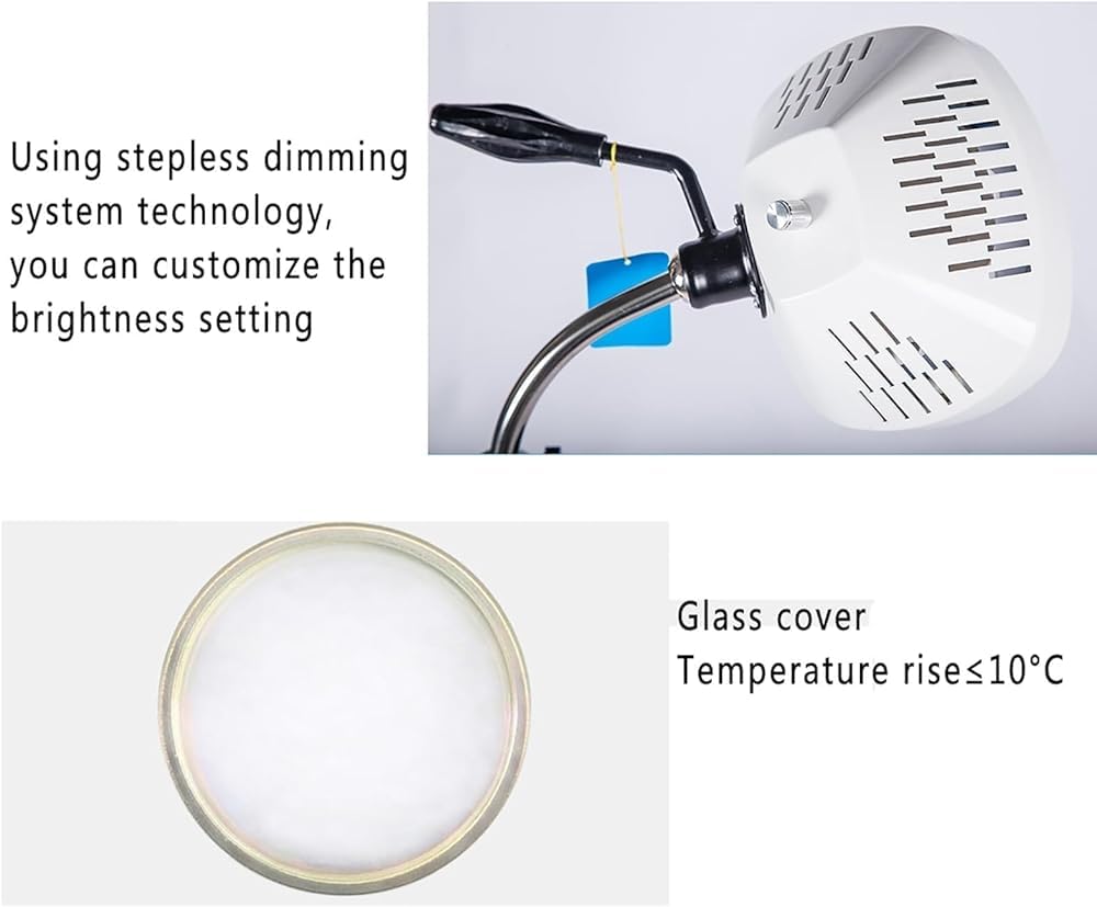 Lampada da Visita Medica a LED | Altezza Regolabile | Lampada da Terra Mobile Senza Ombre per ginecologia,Uso odontoiatrico,cliniche ambulatoriali e Procedure chirurgiche minori