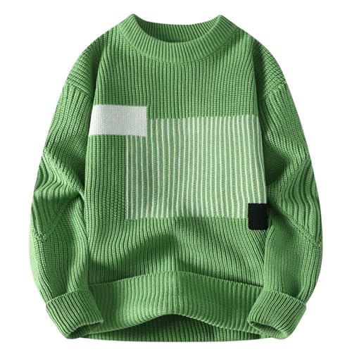 Pull d'hiver en tricot de coton pour homme - Coupe classique et col rond élégant
