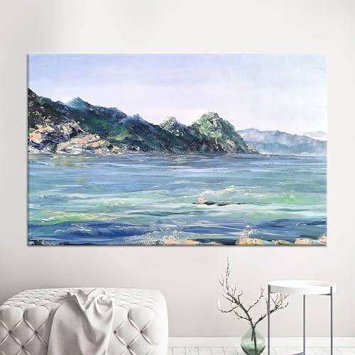 Stunning 3D Sea Landscape Canvas Art Breathtaking Mountain View for