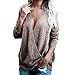 Produktbild OSYARD Damen Sweater Oberseiten Sweatshirt Pullover, Frauen Pulli Tunika Hemd Lange Hülsen V-Ausschnitt Strickpullover Oberteile Große Größe Lose Bluse Tops T-Shirt Mode Cardigan