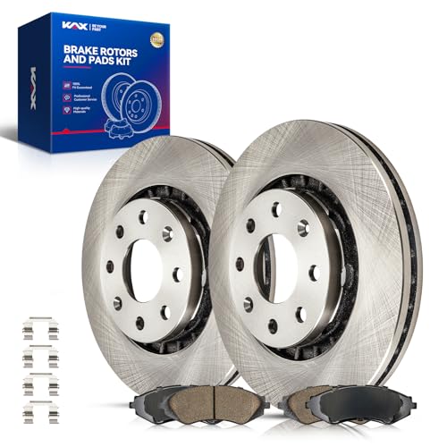 Image of KAX Front Brake Kit, OE Brake Rotors and Ceramic Brake Pads | Fits Chevrolet Aveo 2004-2011, Chevrolet Spark 2013-2015, Chevrolet Aveo5 2007-2011, Chevrolet Spark EV 2014-2016, Pontiac G3 2009-2010