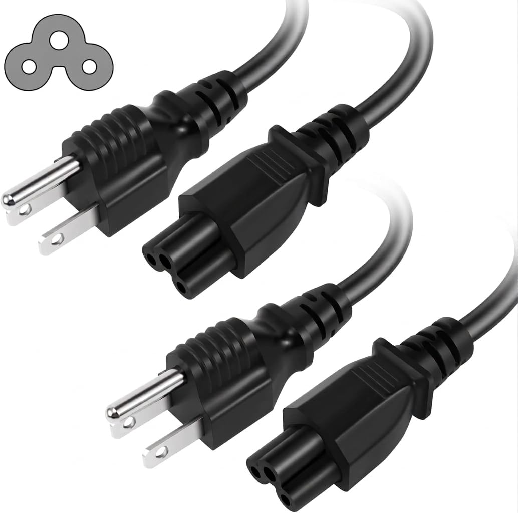 Amazon.co.jp: NEMA 5-15P - C5電源ケーブル (2本パック) 3プロング