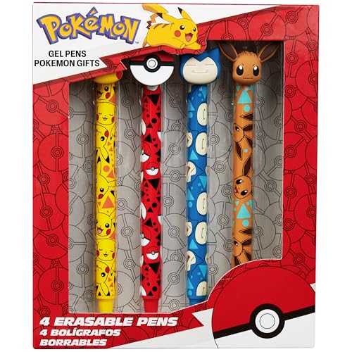 Pokemon Radierbarer Kugelschreiber Kinder 4er Stifte Set, Blaue...