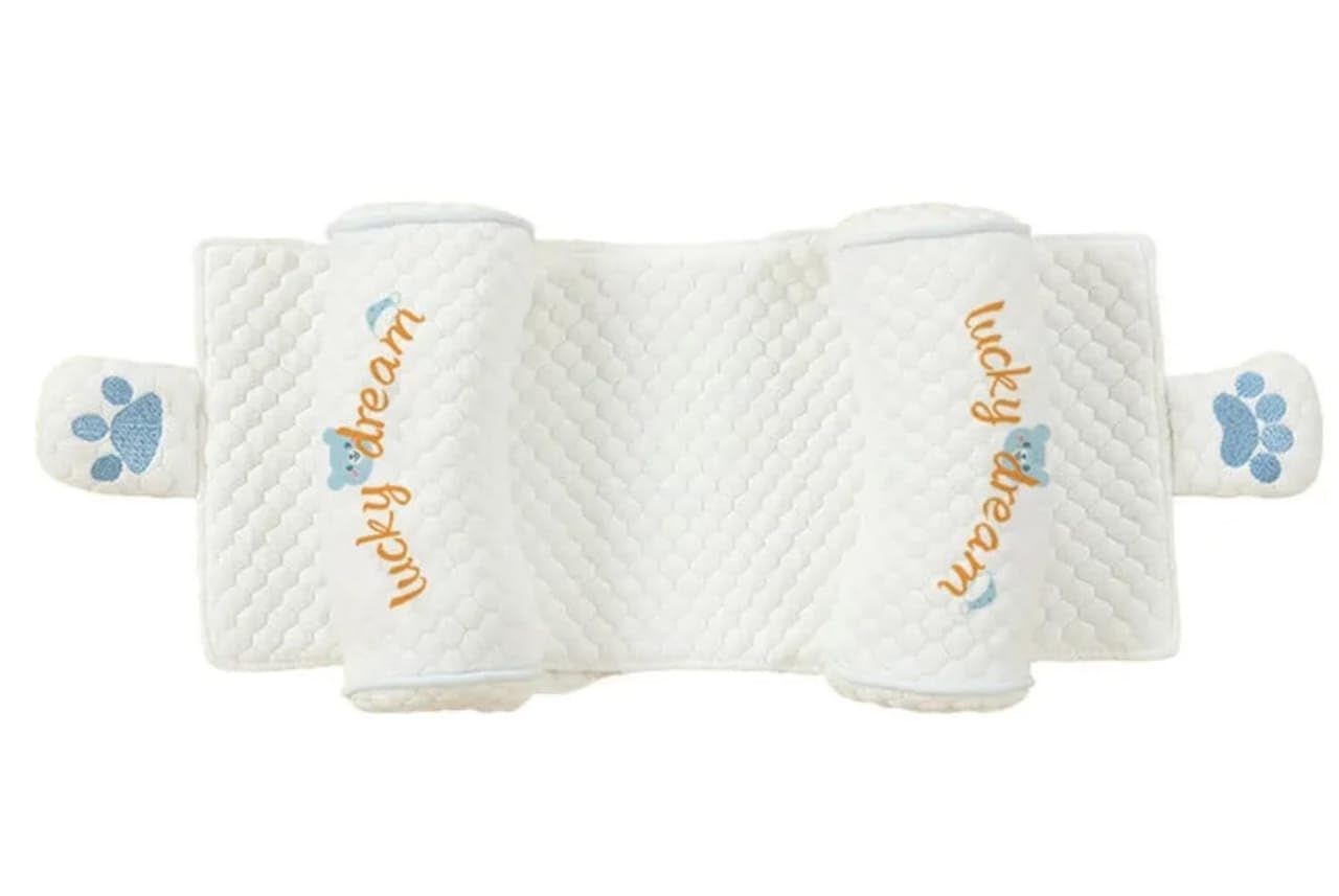 Soft Hypoallergenic Head & Neck Support Pillow, Cotton Breathable Shaping Pillow for Small Boys and Girls, Baby Pillows for Sleeping, Machine Washable, Adjustable, New Born Head Shaping