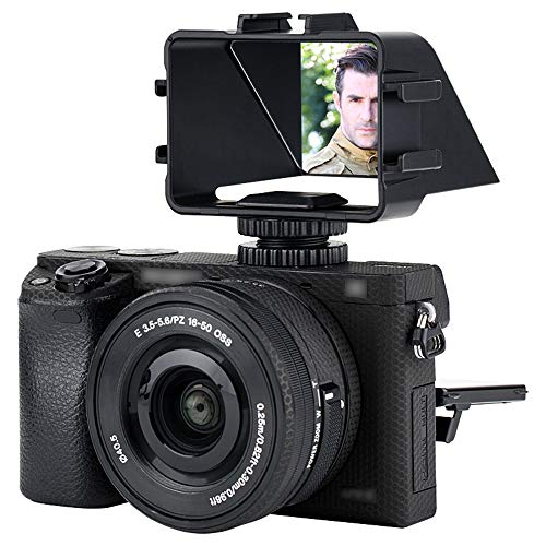 JJC Espejo de Pantalla con Tapa para cámara Sony a6500 a6300 a6000 a7 II a7 III Serie Fujifilm X-T2 X-T3 X-T20 X-T30 X-E4 Nikon Z5 Z6 Z7 con Zapata fría para luz de micrófono, Pantalla de Selfie