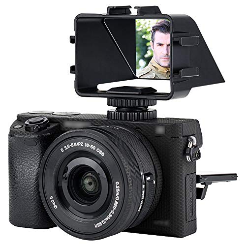 JJC Espejo de pantalla con tapa para cámara Sony a6500 a6300 a6000 a7 II a7 III serie Fujifilm X-T2 X-T3 X-T20 X-T30 X-E4 Nikon Z5 Z6 Z7 con zapata fría para luz de micrófono, pantalla de selfie