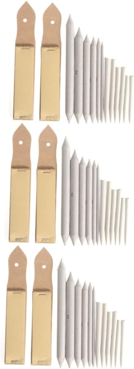 ULDIGI 36pcs Art Supply Set Tortillions Blending Stumps Sandpaper Sharpener for Drawing Sketch Student