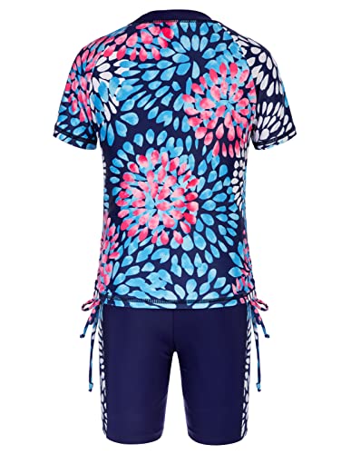 GRACE KARIN Girls Rash Guard Swimsuit Short Sleeve Two Piece Bathing Suit 6-12Y2