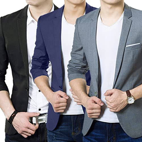 Men's Casual Suit Blazer Jackets Lightweight Sports Coats One Button Slim Fit Formal Suit Solid Jacket Wine Red 2XL3