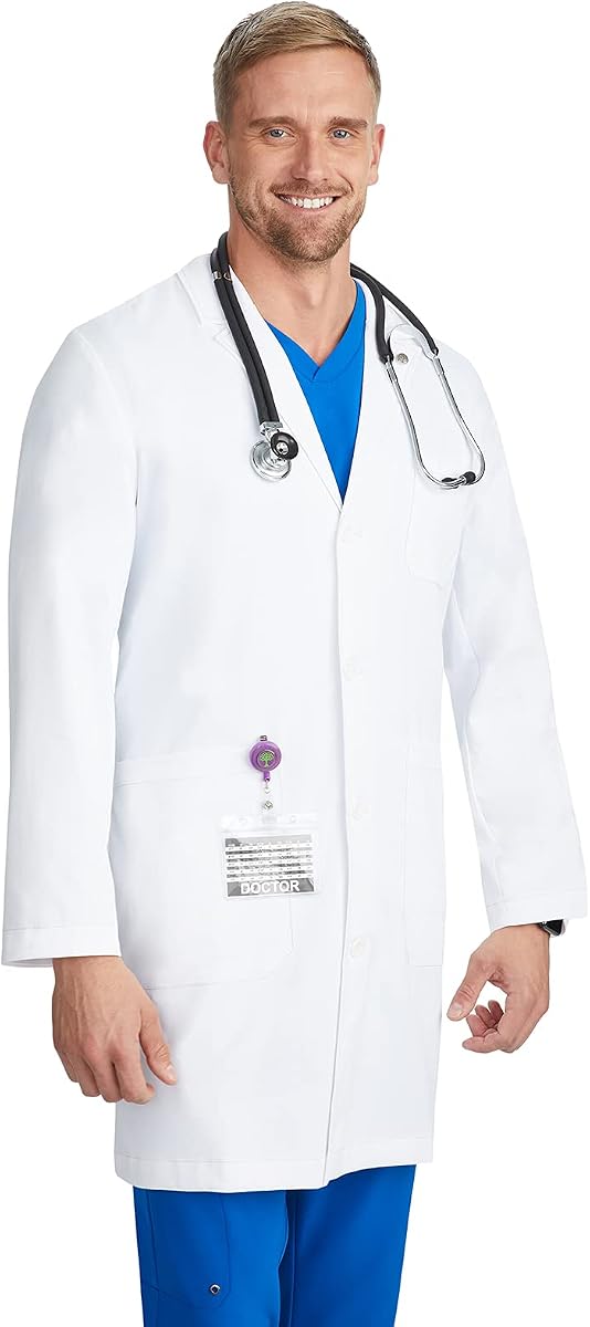Healing Hands Luke Lab Coat For Men 5 Pockets Relaxed Fit 2-Way Stretch