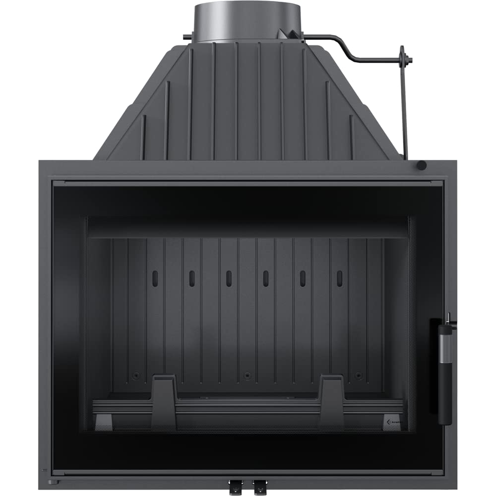 KRATKI Zosia Inserto per Camino a Legna con Presa D'aria Conforme Bimschv 2 12 Kw Ef fi cienza Termica 83% Uscita Scarico fi 200 mm Ghisa Vetro Decorativo 70 X 85cm