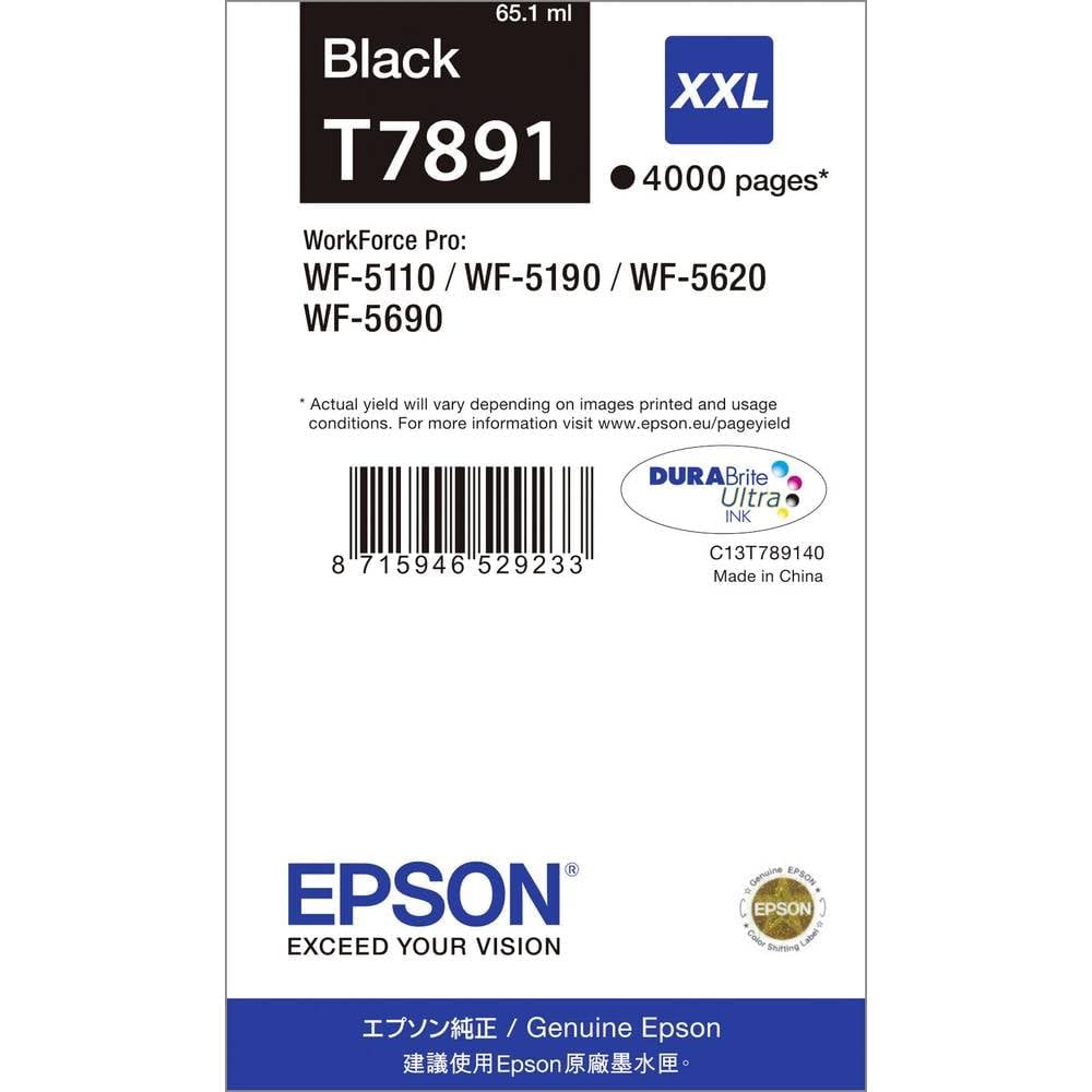 Epson Original T7891 Tinte, Singlepack schwarz, Extra hohe Kapazität