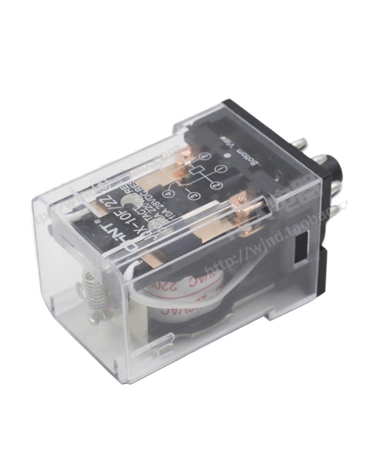 JQX-10F/2Z 220V 24V pequeño relé electromagnético de alta potencia con luz 8 pines(JQX 10F2Z,AC220V)