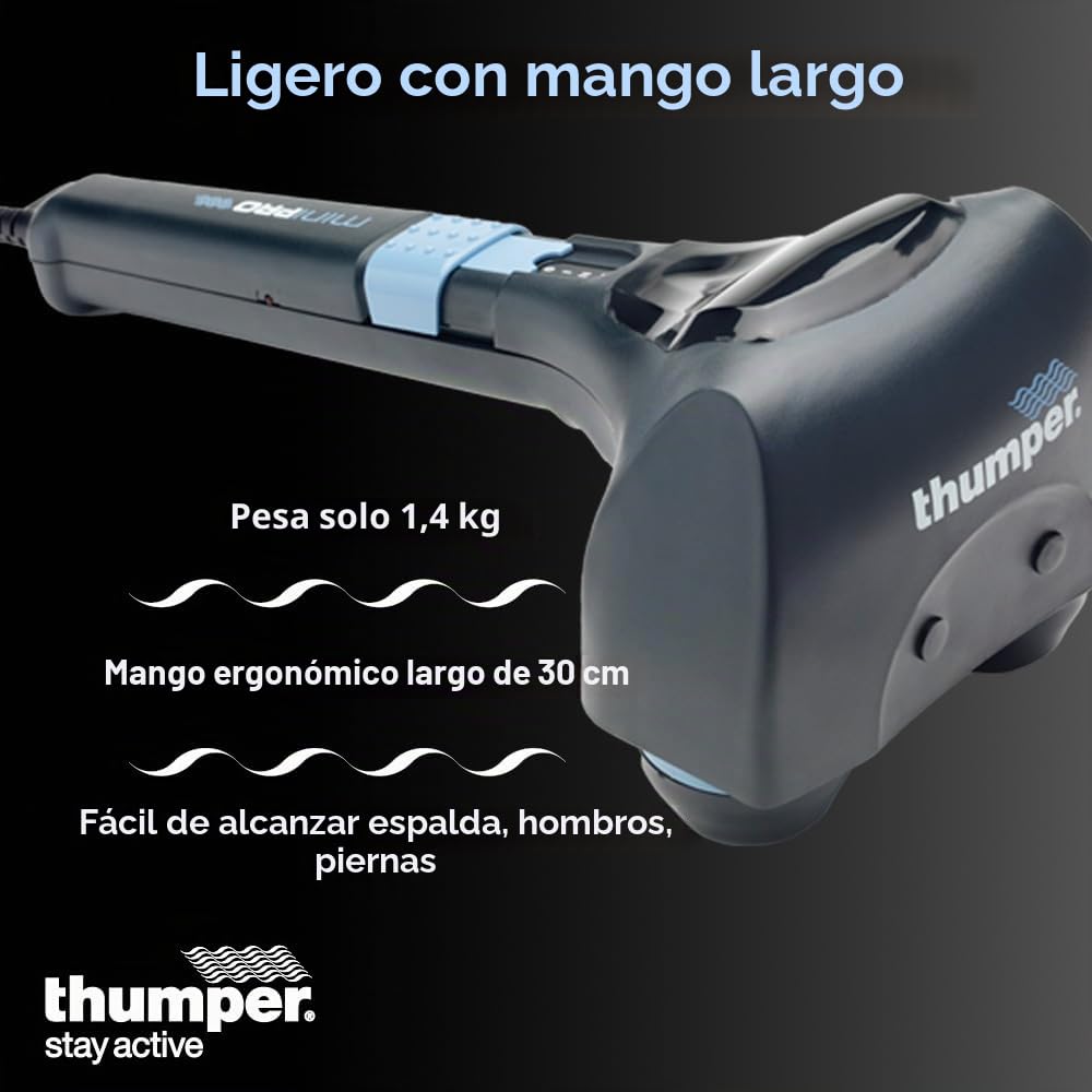 Thumper Mini Pro - Masajeador eléctrico de mano, color azul / negro