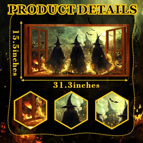 Vinilo Decorativo 3D Halloween Brujas Pegatina de Pared miniatura 4