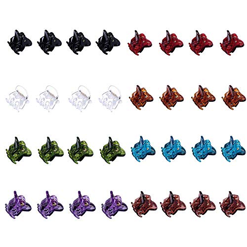 32 Pcs Assorted Color Mini Hair Claw Clips Non Slip Octopus Jaw Clips Plastic Hair Pins Clamps for Ladies and Women, 8 Color