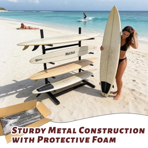 4 Layer Surfboard Rack Surfboard Storage Rack Ski Storage Rack Can Hold Various Surfboard, Standing Paddle Board, Snowboard And Hanging Diving Suits, Life Jackets Etc.and other Water Sports Equipment