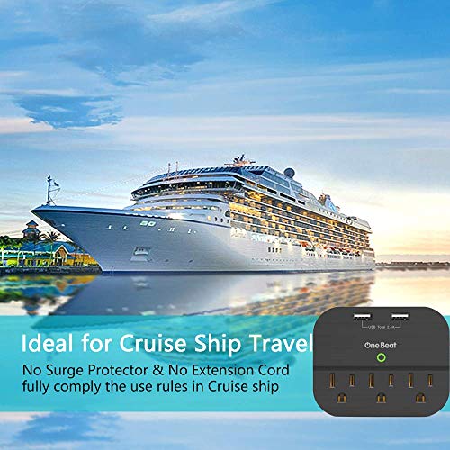 image for One Beat Outlet Adapter with USB, Multi Plug Wall Outlet with 3 Outlet