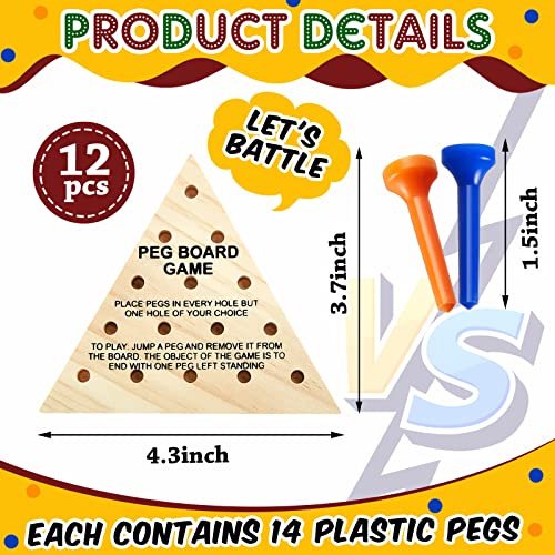 Skylety 12 Pack Triangle Peg Juegos de Mesa de Madera miniatura 2
