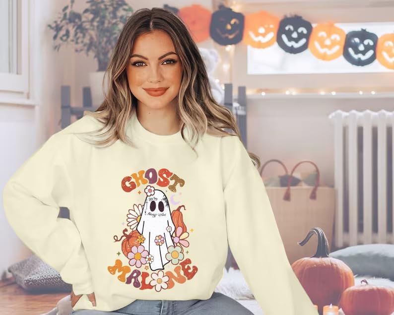 KNEYATTA Halloween Sweatshirt Women Sanderson Sisters Graphic Pullover Sweatshirts Funny Long Sleeve Novelty Shirts - Image 2
