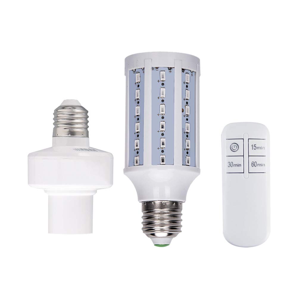 12W UV Esterilizador de los bulbos de lámpara, lámparas portátiles ultravioleta UVC maíz artefacto de iluminación para el filtro de aire del hogar Viajes,Lamp + remote control