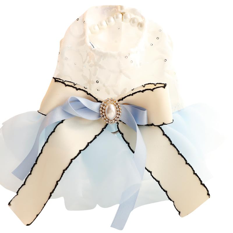 Vestido azul para perro pequeño talla X-Small
