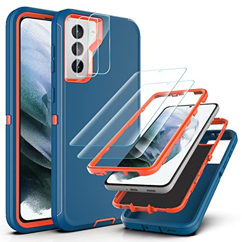 Coque Galaxy S21 Plus avec films TPU et protection caméra orange