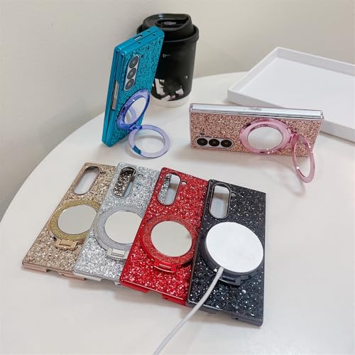 Coque Samsung Z Fold 5 support magnétique miroir pour vos retouches en soirée