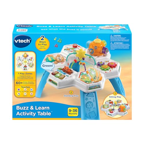 VTech Buzz and Learn Activity Table with Seven Interactive Play Zones, Blue - image 7