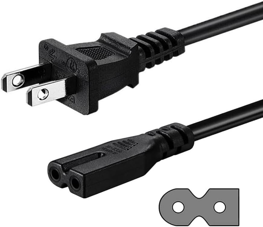 Polarized AC Power Cord Compatible for Pioneer VSX-453, VSX-452, VSX-403 Stereo Receiver,JVC Emerald EM32FL,Singer Curvy 8780,Sanyo FVM4612,Bose Companion 3,Acoustimass 15 16,Brother Sewing Machine