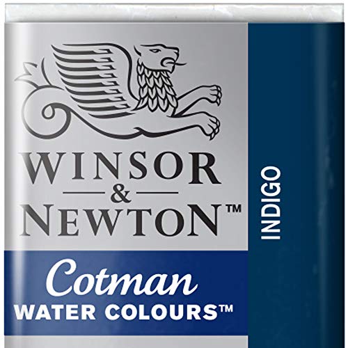 Winsor & Newton 0301322 Cotman Aquarellfarbe mit guter Transparenz, hervorragender Tönungsstärke und guten Maleigenschaften, Wasserfarbe im 1/2 Napf - Indigo