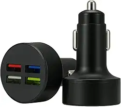 Adaptador De Carro 12V Carregador Super Rápido para Celular Turbo 4 Entradas Portatil USB Automotivo Viagem Carro