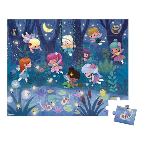 Janod - Puzzle für Kinder Feen und Wasserlilien, 36 Teile - Lernspiel - Feinmotorik und Konzentration - Koffer mit Griff - hergestellt in… – Ansicht 2