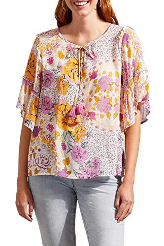 Tribal Women's Blouse W/Frill Sleeve, Lollipop #TOP22