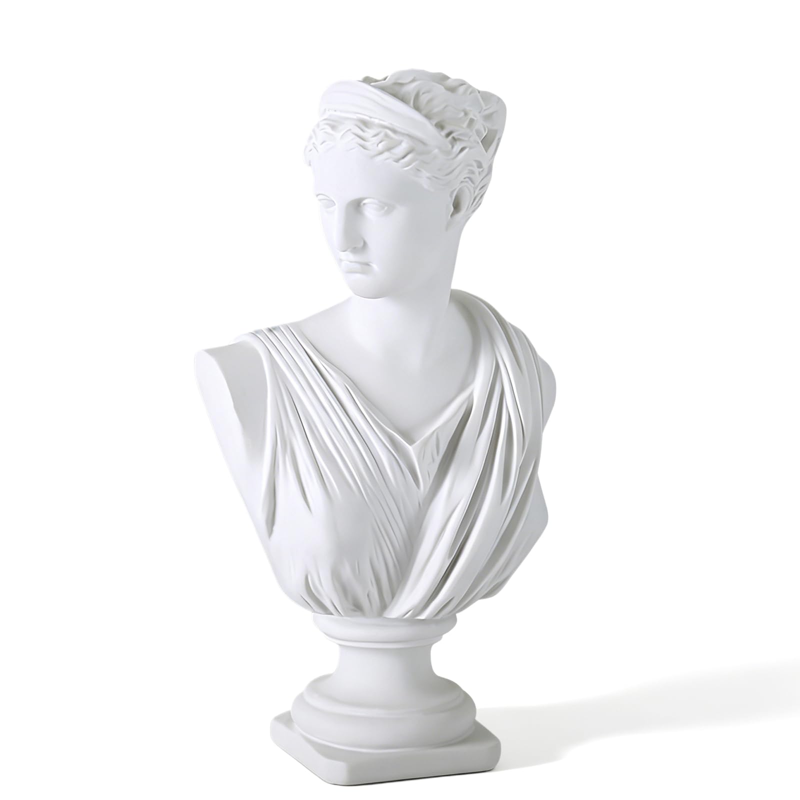 PAEFIU David Statue, Griechische Mythologie-Göttin-Statue, Michelangelo David Büste Figur, Apollo Dekorationen Skulpturen, Moderne Diana Ornamente, für Home Büro Bücherregal Skizze Praxis (Stil 1)