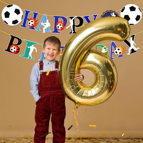 Image of Rozi Decoration Happy Birthday Football Theme Party Supplies for Sports - Soccer Decoration Items for Boys - Banner Pack of 1 Set