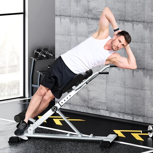 SogesPower Roman Chair Back Extension Machine, Hyperextension Bench for Hamstring,Glute and Lower Back, Adjustable and Foldable Exercise Equipment for Home Gym,Sliver by SogesPower - Image 3