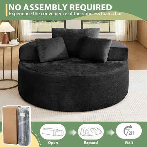 Sillón Chaise Redondo Terry Cloth Negro miniatura 5