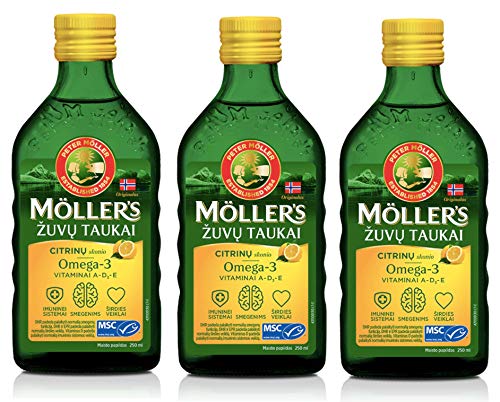 Möller's Omega-3 Lebertran Zitrone,Flüssigkeit (250ml) - 3-Pack