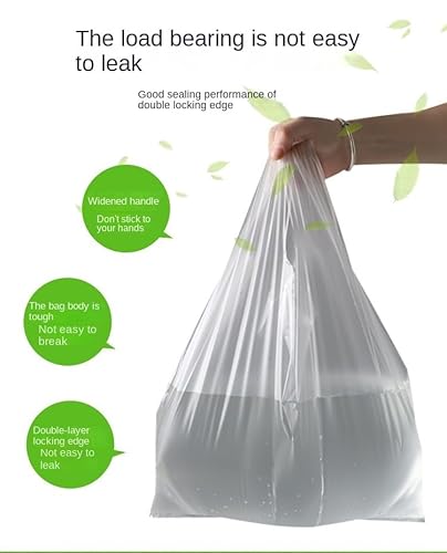 Fimdeme Transparent Grocery Bags Plastic Shopping Bags With Handles T Shirt Bags For Small Business Store Retail Restaurant  thumb #5