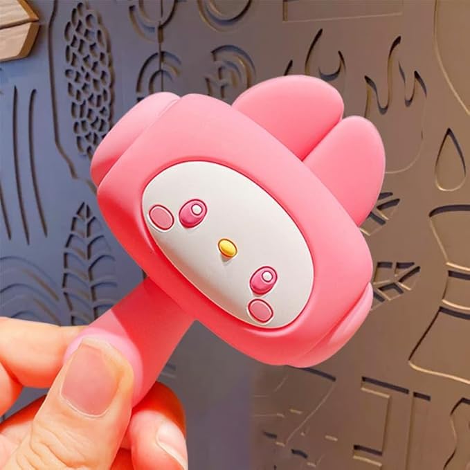 Image of Cute Animal Character Hammer Toy with Wrist Strap, Design, Silicone, Multicolour (Bunny Pink)