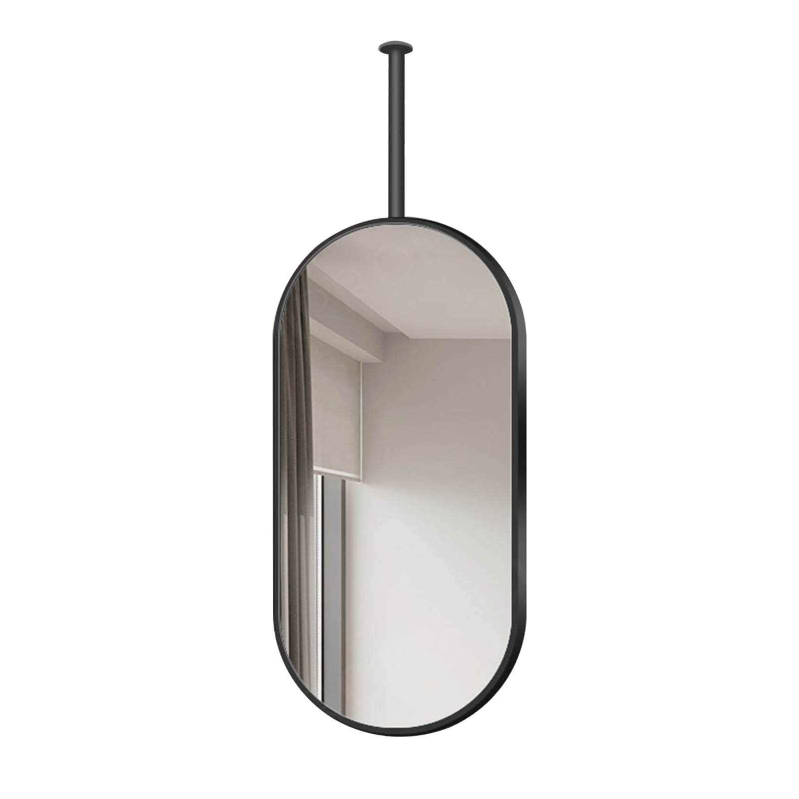 Miroir ovale suspendu pour salle de bain moderne et coiffeuse lumineuse