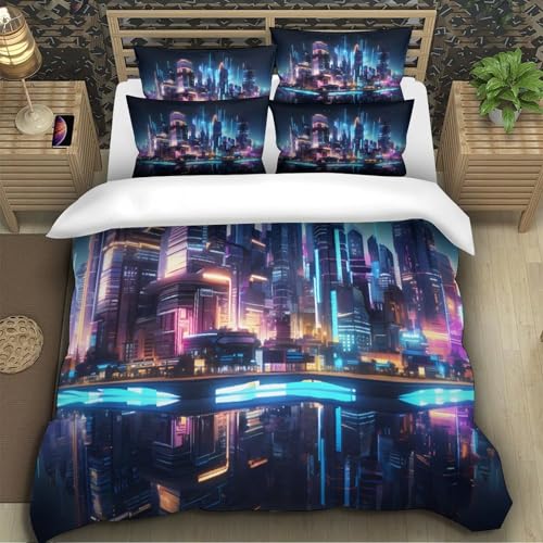 Parure de lit cyberpunk housse couette 135x200 microfibre douce - 5