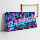 🎮 CADEAU PERSONNALISÉ GAMER PC – UNIQUE ET ORIGINAL Offrez à votre garçon, ado ou jeune gamer une toile personnalisée à son prénom dans un univers gaming PC complet : clavier RGB, souris lumineuse, casque et ambiance néon futuriste. Un cadeau déco personnalisé idéal pour une chambre d’enfant, un espace gaming ou un bureau informatique. Parfaite idée cadeau gamer pour anniversaire, Noël, fête ou décoration murale.