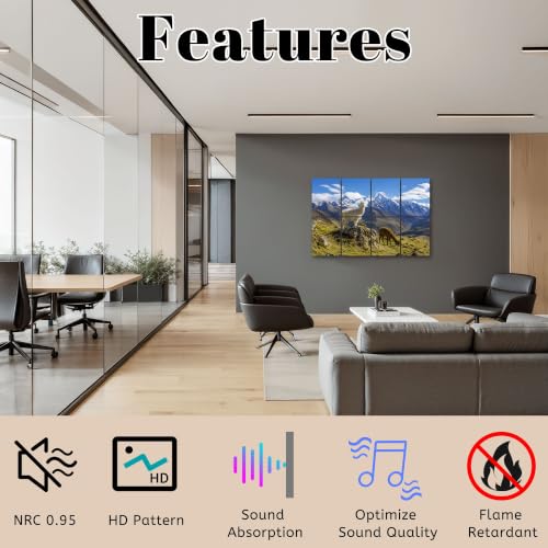 8 Pack Paneles Acústicos Artísticos para Absorción de Sonido Paneles Decorativos Auto Adhesivos para Estudios de Grabación y Hogar 48x32 pulgadas miniatura 3